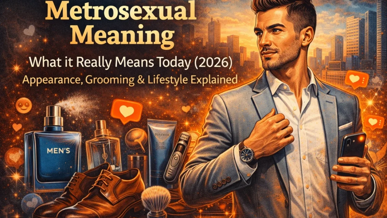 Metrosexual man showing modern grooming, fashion style, and urban lifestyle