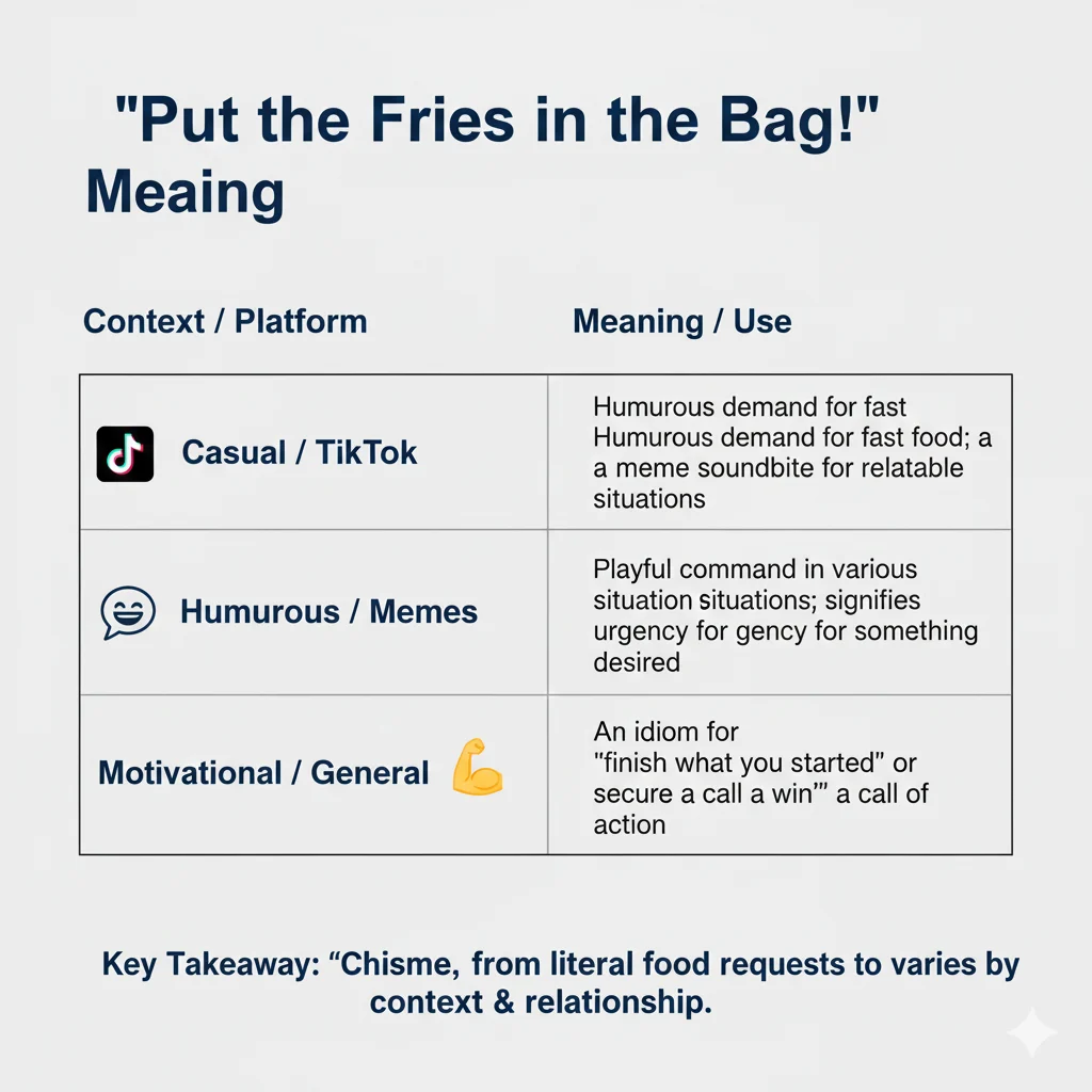 Put the Fries in the Bag” Meaning